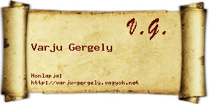 Varju Gergely névjegykártya